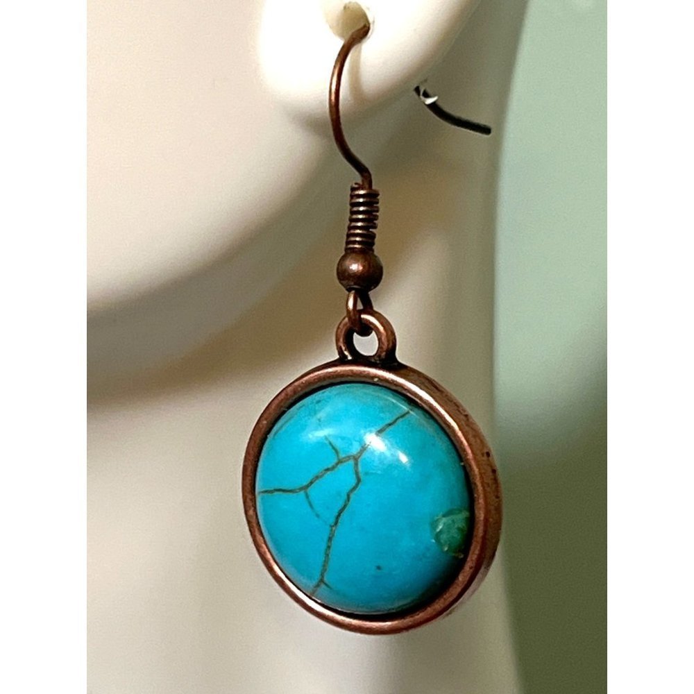 Blue Howlite in Copper-tone Setting